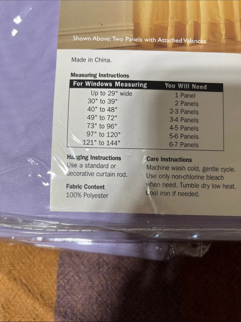 Kelly Lilac Sheer Panel with Valance 2 packages